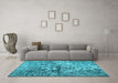 Machine Washable Abstract Light Blue Contemporary Rug in a Living Room, wshcon1997lblu