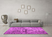 Machine Washable Abstract Pink Contemporary Rug in a Living Room, wshcon1997pnk