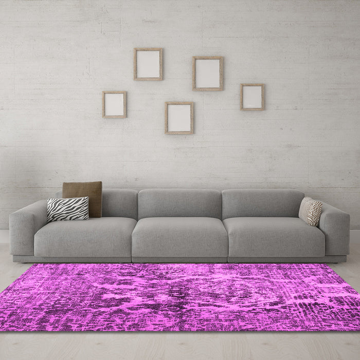 Machine Washable Abstract Pink Contemporary Rug in a Living Room, wshcon1997pnk