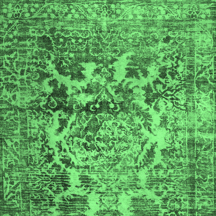 Square Abstract Emerald Green Contemporary Rug, con1997emgrn