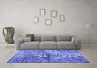 Machine Washable Abstract Blue Contemporary Rug in a Living Room, wshcon1997blu