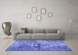 Machine Washable Abstract Blue Contemporary Rug in a Living Room, wshcon1997blu