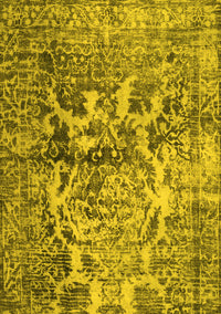 Abstract Yellow Contemporary Rug, con1997yw