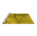 Sideview of Machine Washable Abstract Yellow Contemporary Rug, wshcon1997yw