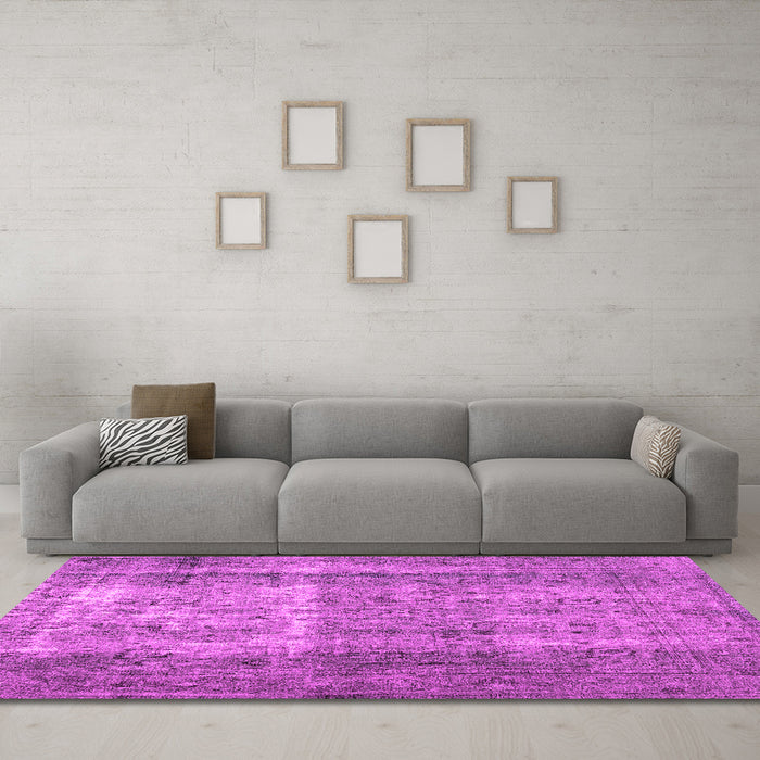 Machine Washable Abstract Pink Contemporary Rug in a Living Room, wshcon1998pnk