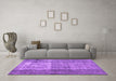 Machine Washable Abstract Purple Contemporary Area Rugs in a Living Room, wshcon1998pur