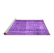 Sideview of Machine Washable Abstract Purple Contemporary Area Rugs, wshcon1998pur