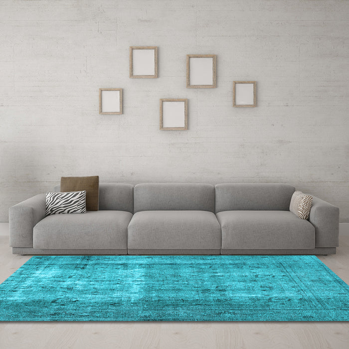 Machine Washable Abstract Light Blue Contemporary Rug in a Living Room, wshcon1998lblu