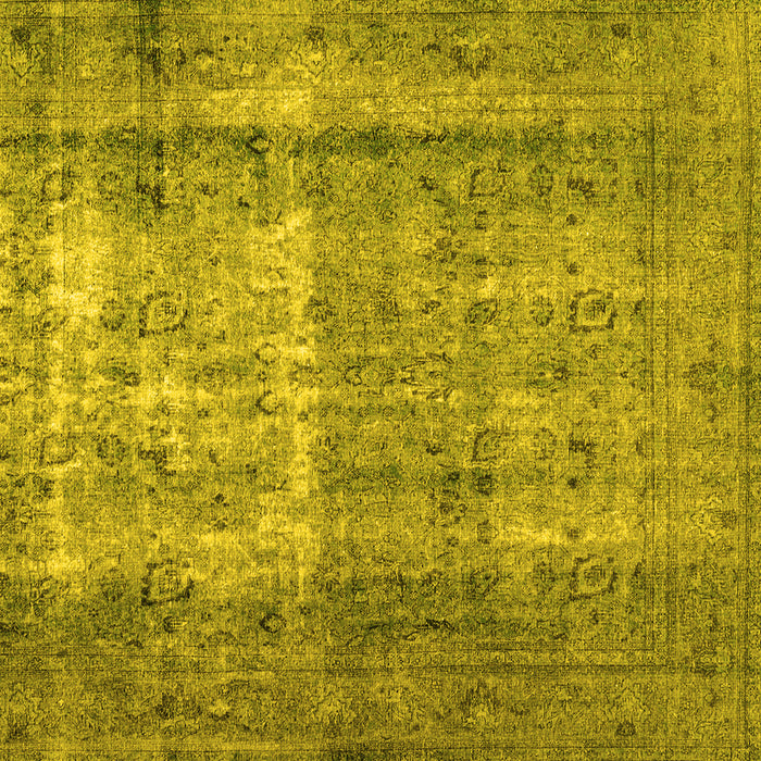 Square Abstract Yellow Contemporary Rug, con1998yw