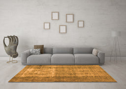 Machine Washable Abstract Orange Contemporary Area Rugs in a Living Room, wshcon1998org