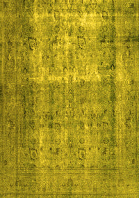 Abstract Yellow Contemporary Rug, con1998yw