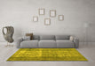 Machine Washable Abstract Yellow Contemporary Rug in a Living Room, wshcon1998yw