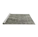 Serging Thickness of Machine Washable Contemporary Dark Gray Rug, wshcon1999