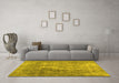 Machine Washable Abstract Yellow Contemporary Rug in a Living Room, wshcon1999yw