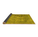 Sideview of Abstract Yellow Contemporary Rug, con1999yw