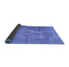 Sideview of Abstract Blue Contemporary Rug, con1999blu