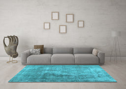 Machine Washable Abstract Light Blue Contemporary Rug in a Living Room, wshcon1999lblu
