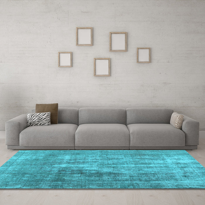 Machine Washable Abstract Light Blue Contemporary Rug in a Living Room, wshcon1999lblu
