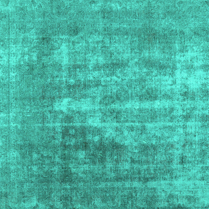 Square Machine Washable Abstract Turquoise Contemporary Area Rugs, wshcon1999turq