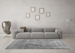 Machine Washable Abstract Gray Contemporary Rug in a Living Room,, wshcon1999gry