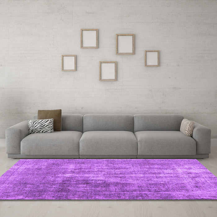 Machine Washable Abstract Purple Contemporary Area Rugs in a Living Room, wshcon1999pur