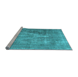 Sideview of Machine Washable Abstract Light Blue Contemporary Rug, wshcon1999lblu
