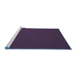 Sideview of Machine Washable Abstract Blue Contemporary Rug, wshcon199blu