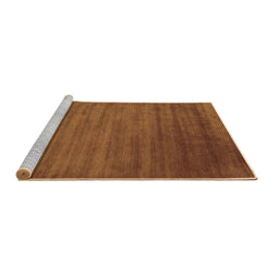 Sideview of Machine Washable Abstract Brown Contemporary Rug, wshcon19brn