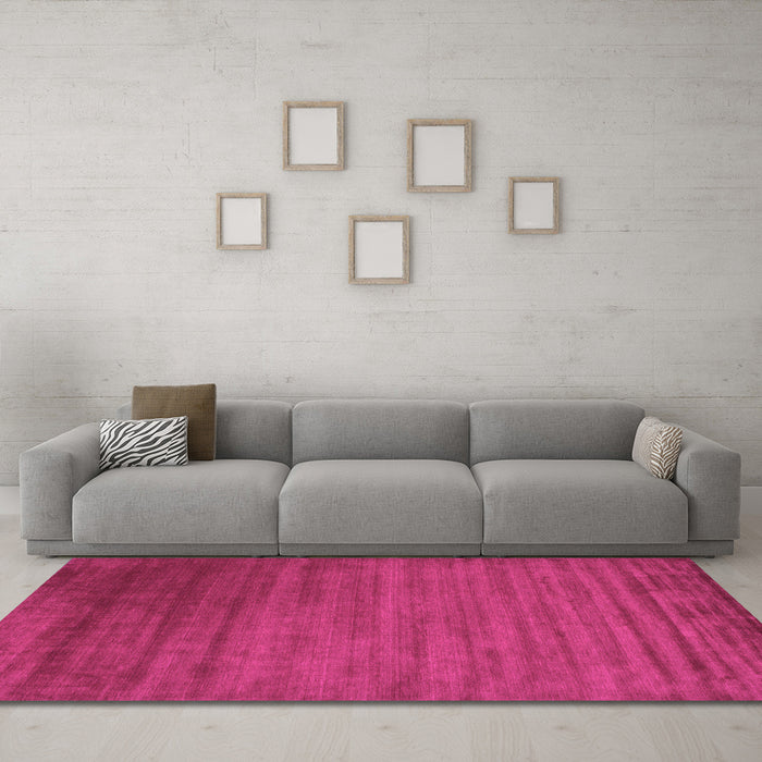 Machine Washable Abstract Pink Contemporary Rug in a Living Room, wshcon19pnk