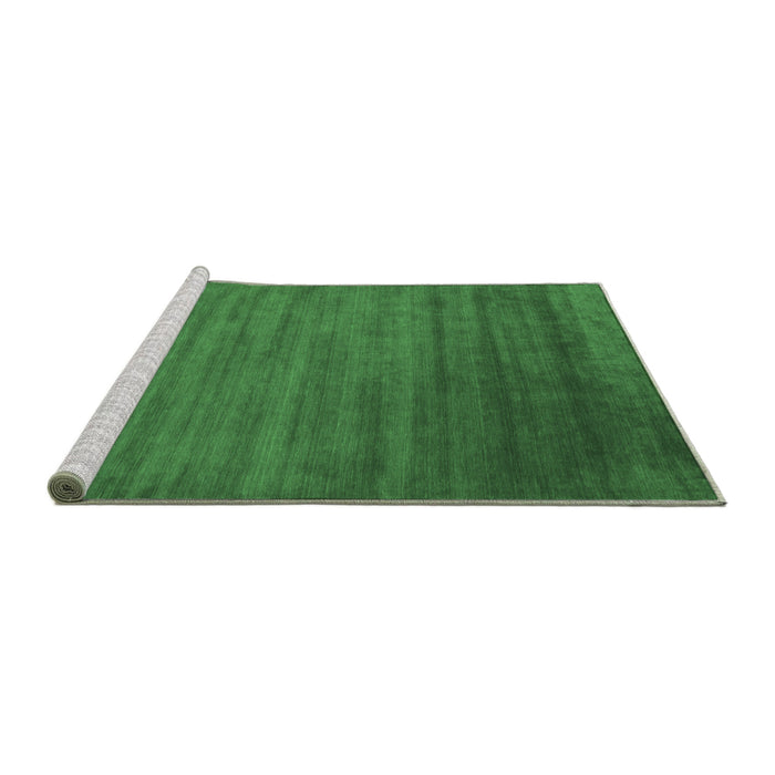 Sideview of Machine Washable Abstract Emerald Green Contemporary Area Rugs, wshcon19emgrn
