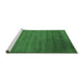 Sideview of Machine Washable Abstract Emerald Green Contemporary Area Rugs, wshcon19emgrn