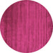 Round Machine Washable Abstract Pink Contemporary Rug, wshcon19pnk