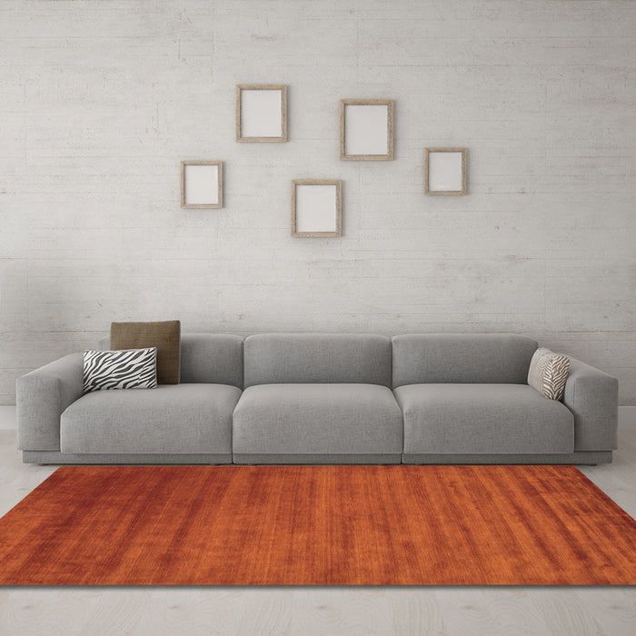 Machine Washable Abstract Orange Contemporary Area Rugs in a Living Room, wshcon19org