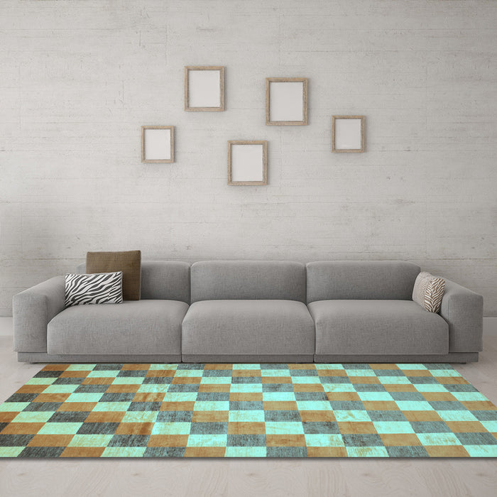 Machine Washable CON1X Light Blue CON1X Rug in a Living Room, wshcon1lblu