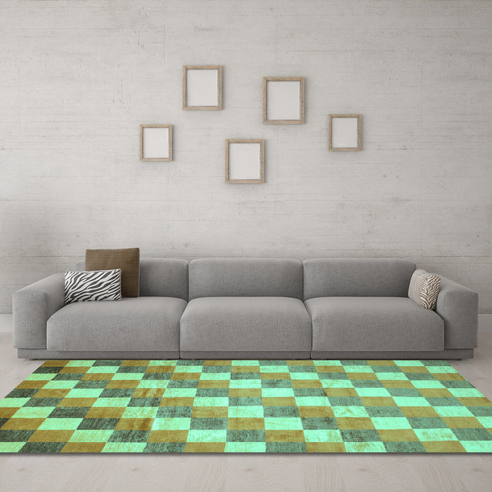 Machine Washable CON1X Turquoise CON1X Area Rugs in a Living Room,, wshcon1turq