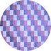 Round Machine Washable CON1X Blue CON1X Rug, wshcon1blu