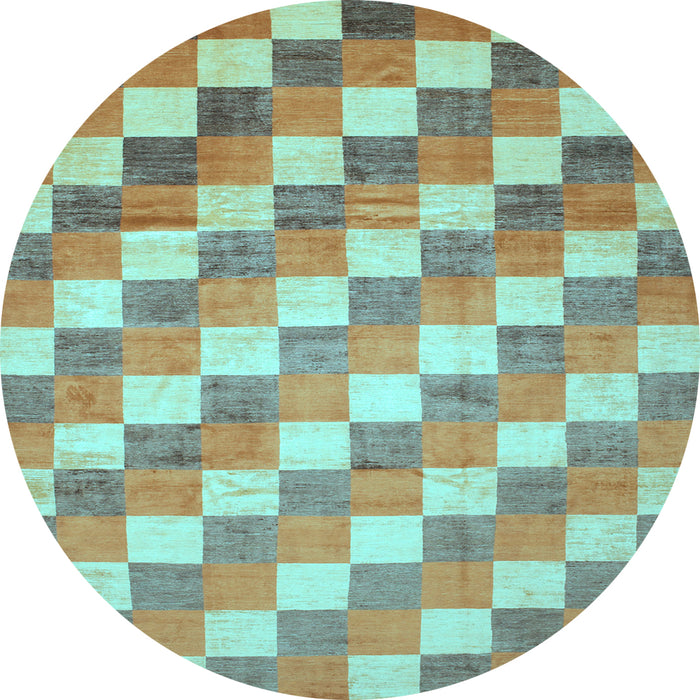 Round Machine Washable CON1X Light Blue CON1X Rug, wshcon1lblu