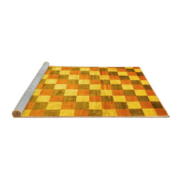 Sideview of Machine Washable CON1X Yellow CON1X Rug, wshcon1yw