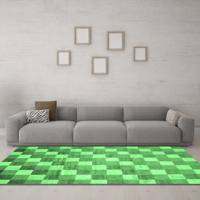 Machine Washable CON1X Emerald Green CON1X Area Rugs in a Living Room,, wshcon1emgrn