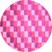 Round Machine Washable CON1X Pink CON1X Rug, wshcon1pnk