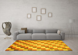 Machine Washable CON1X Yellow CON1X Rug in a Living Room, wshcon1yw