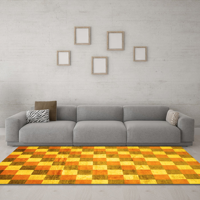 Machine Washable CON1X Yellow CON1X Rug in a Living Room, wshcon1yw