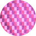 Round Machine Washable CON1X Purple CON1X Area Rugs, wshcon1pur