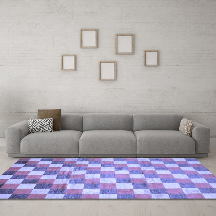 Machine Washable CON1X Blue CON1X Rug in a Living Room, wshcon1blu