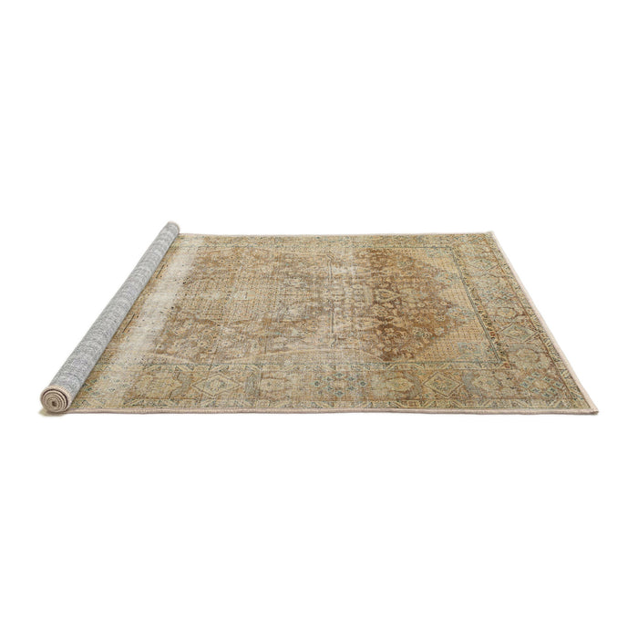 Serging Thickness of Machine Washable Contemporary Brown Rug, wshcon2000