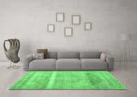 Machine Washable Abstract Emerald Green Contemporary Rug, wshcon2000emgrn