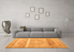 Machine Washable Abstract Orange Contemporary Area Rugs in a Living Room, wshcon2000org