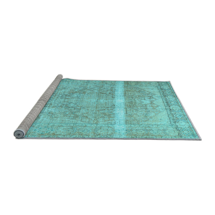 Sideview of Machine Washable Abstract Light Blue Contemporary Rug, wshcon2000lblu