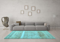 Machine Washable Abstract Light Blue Contemporary Rug, wshcon2000lblu