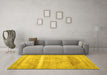 Machine Washable Abstract Yellow Contemporary Rug in a Living Room, wshcon2000yw